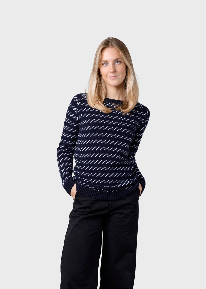 Klitmøller Collective ApS Hilda knit  Knitted sweaters Navy/cream