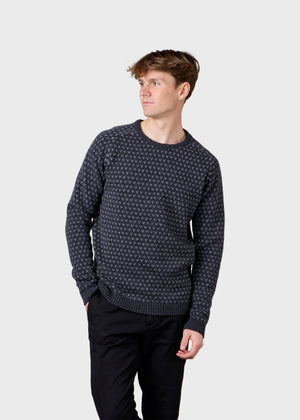 Klitmøller Collective ApS Hugo knit Knitted sweaters Anthracite/light grey