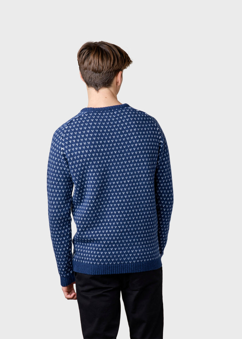 Klitmøller Collective ApS Hugo knit Knitted sweaters Deep blue/cream