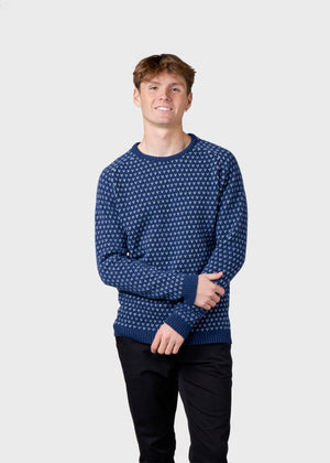 Klitmøller Collective ApS Hugo knit Knitted sweaters Deep blue/cream