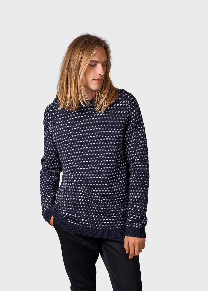 Klitmøller Collective ApS Hugo knit Knitted sweaters Navy/cream