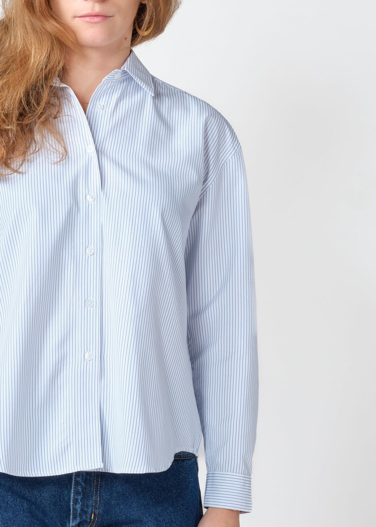 Klitmøller Collective ApS Isolde shirt GOTS Shirts White/surf blue