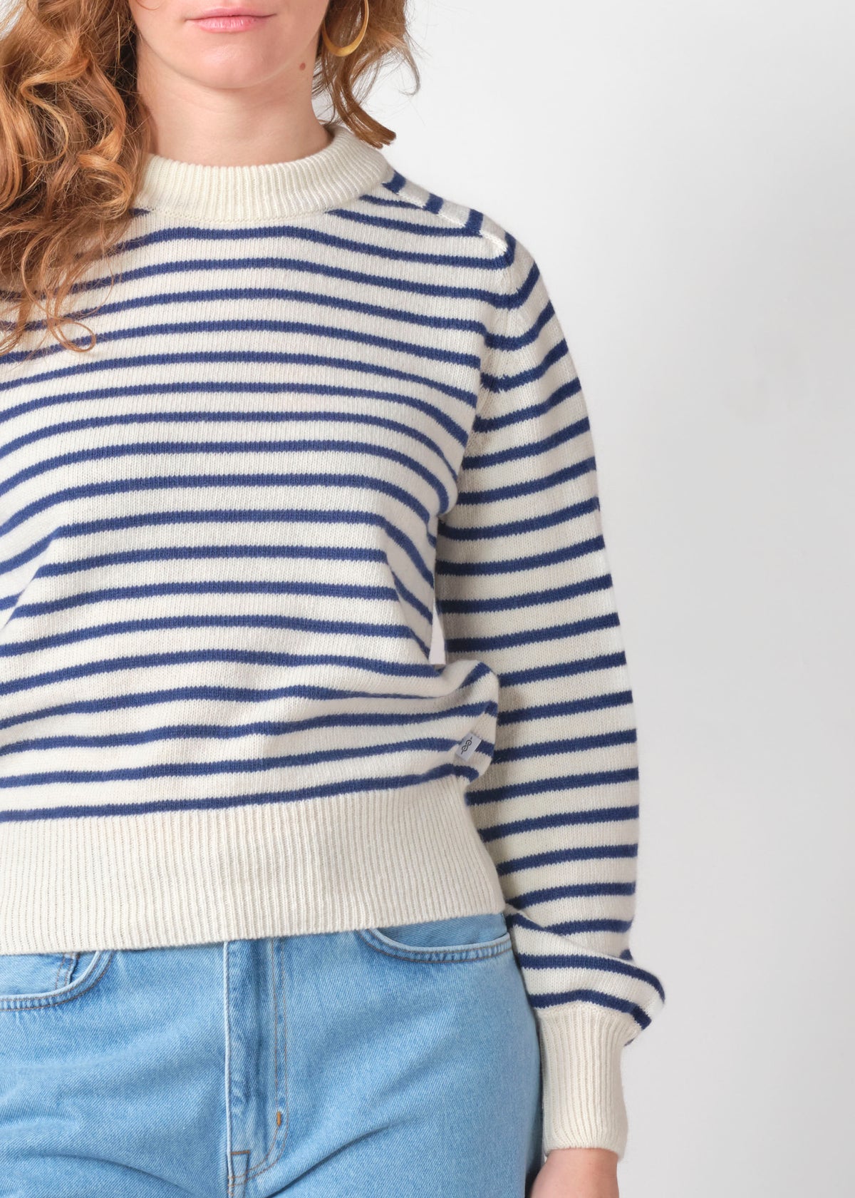 Klitmøller Collective ApS Ivy knit Knitted sweaters Cream/surf blue