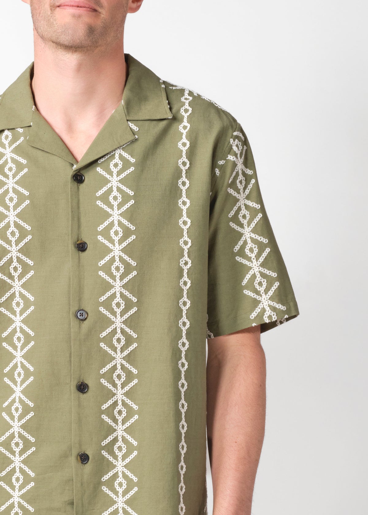 Klitmøller Collective ApS Jan S/S shirt Shirts Herb green/cream
