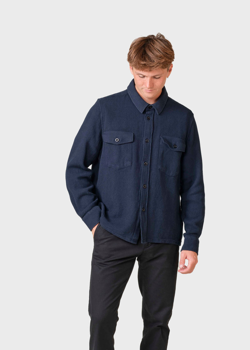 Klitmøller Collective ApS Jeremy solid overshirt Jackets Navy