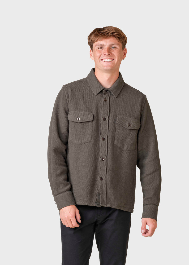 Klitmøller Collective ApS Jeremy solid overshirt Jackets Olive