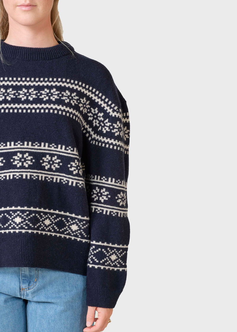 Klitmøller Collective ApS Jette knit  Knitted sweaters Navy/pastel sand