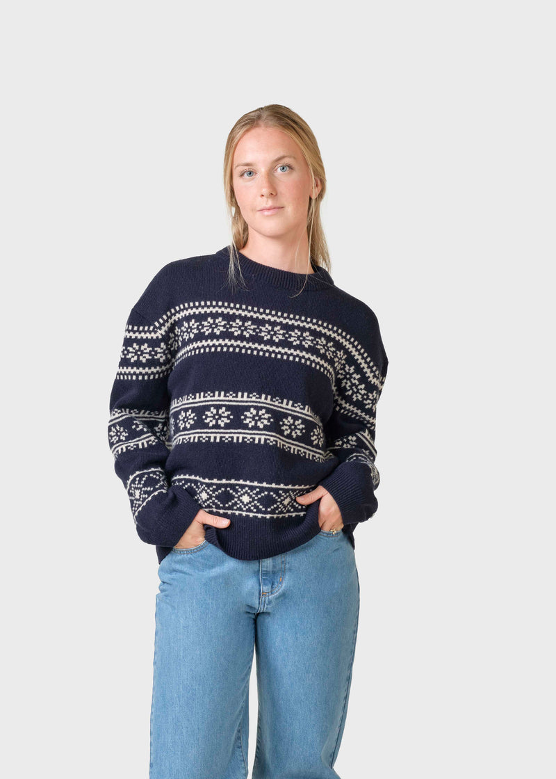 Klitmøller Collective ApS Jette knit  Knitted sweaters Navy/pastel sand