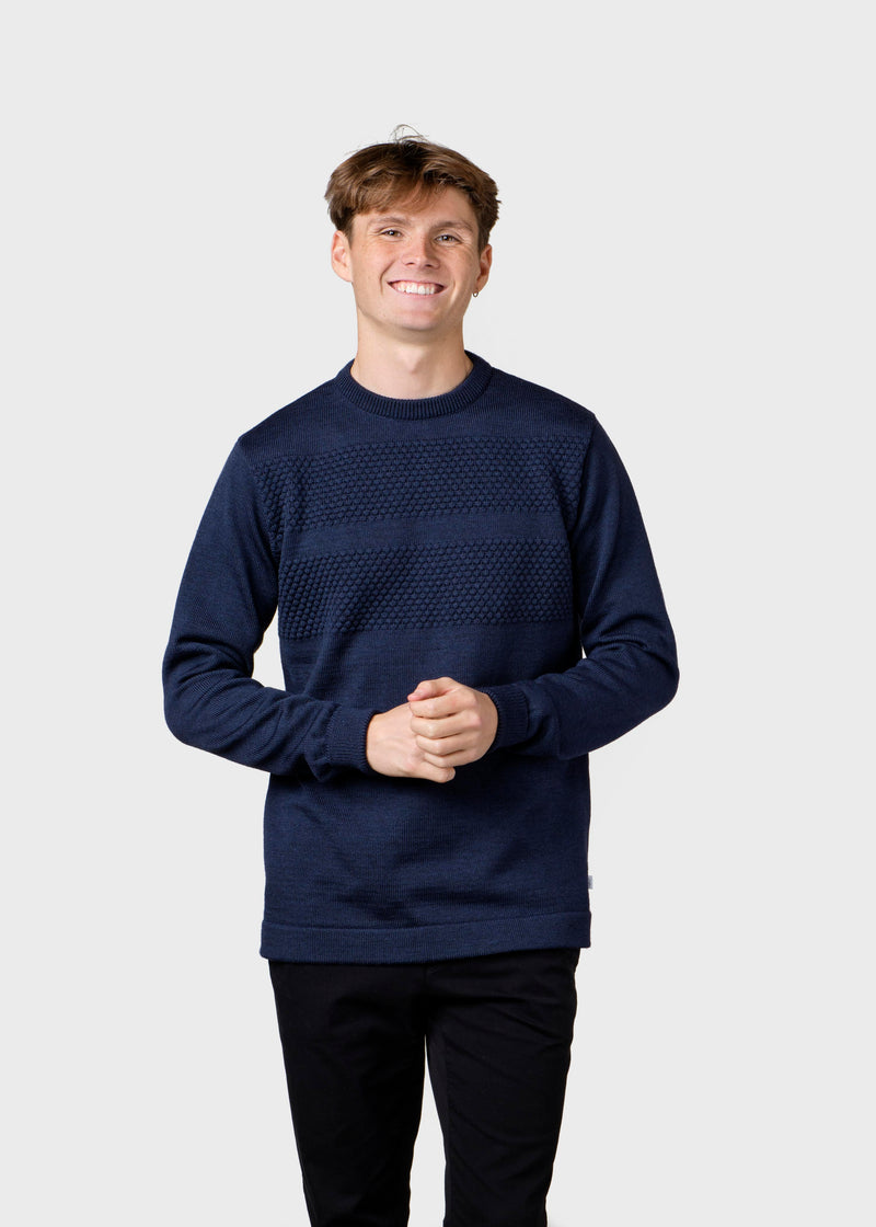 Klitmøller Collective ApS Johan knit Knitted sweaters Deep blue
