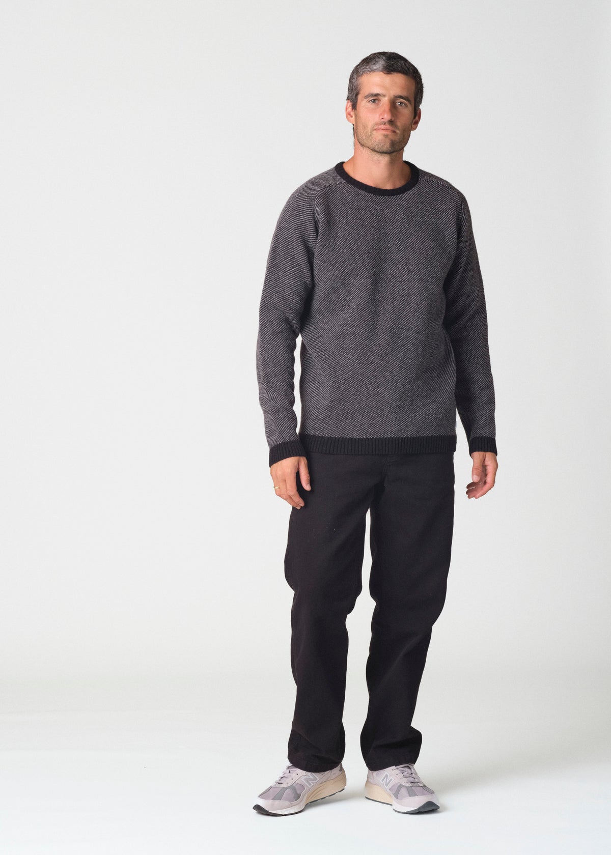 Klitmøller Collective ApS Johannes knit Knitted sweaters Black/light grey