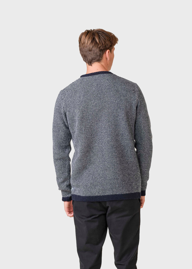 Klitmøller Collective ApS Keld knit Knitted sweaters Navy/cream