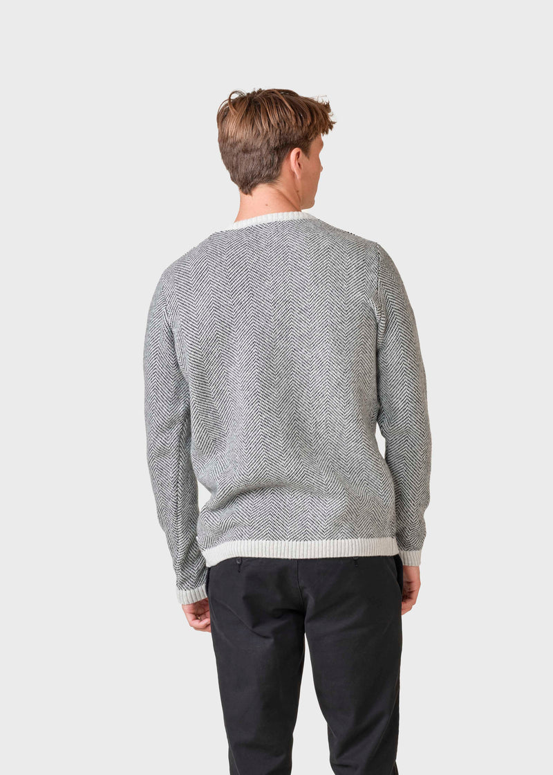 Klitmøller Collective ApS Keld knit Knitted sweaters Pastel grey/Black