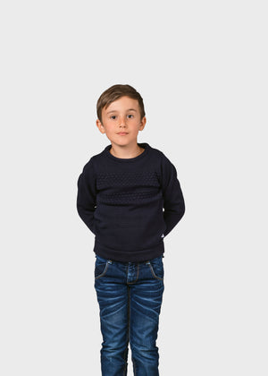 Klitmøller Collective ApS Kids fisher cotton knit Knitted sweaters Navy