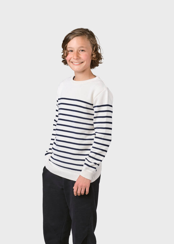 Klitmøller Collective ApS Kids stripe cotton knit Knitted sweaters Cream/navy