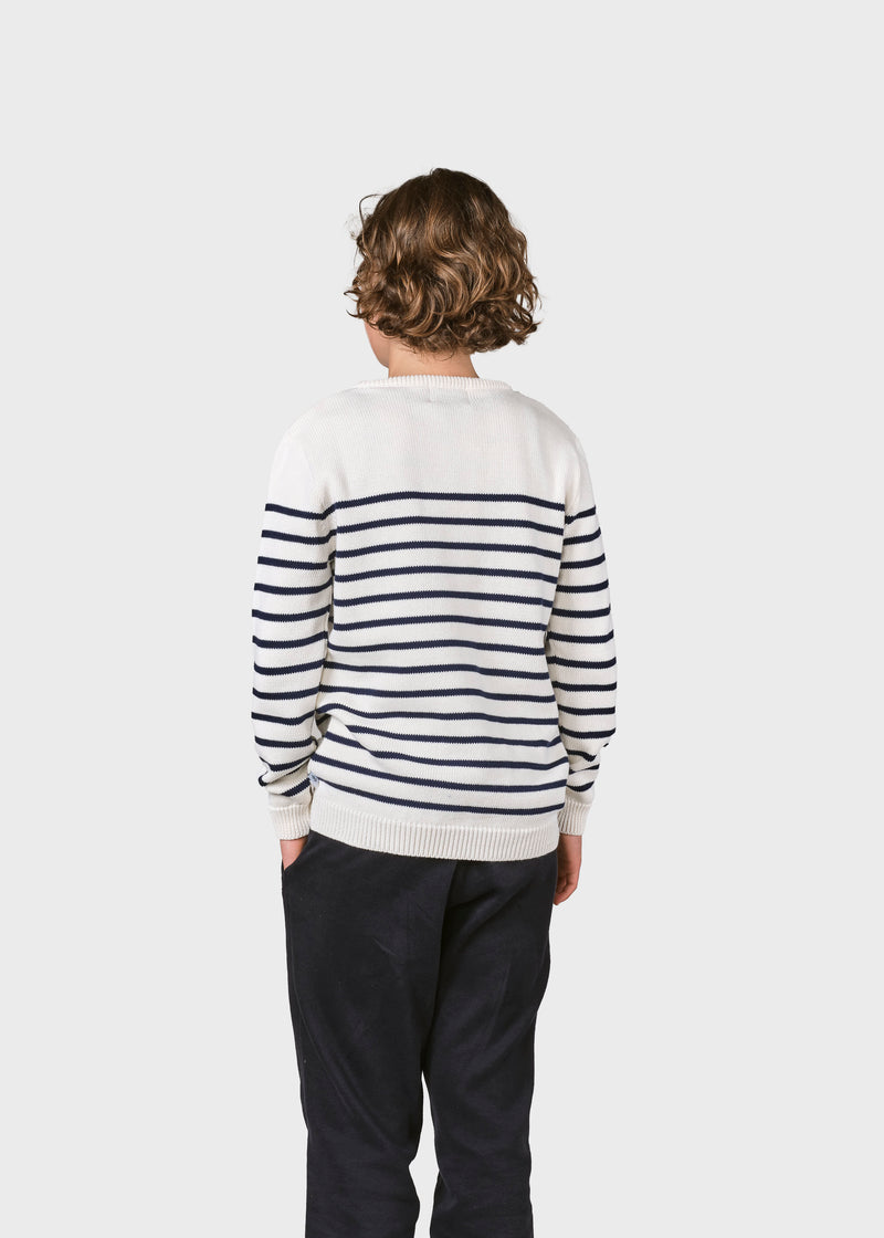 Klitmøller Collective ApS Kids stripe cotton knit Knitted sweaters Cream/navy