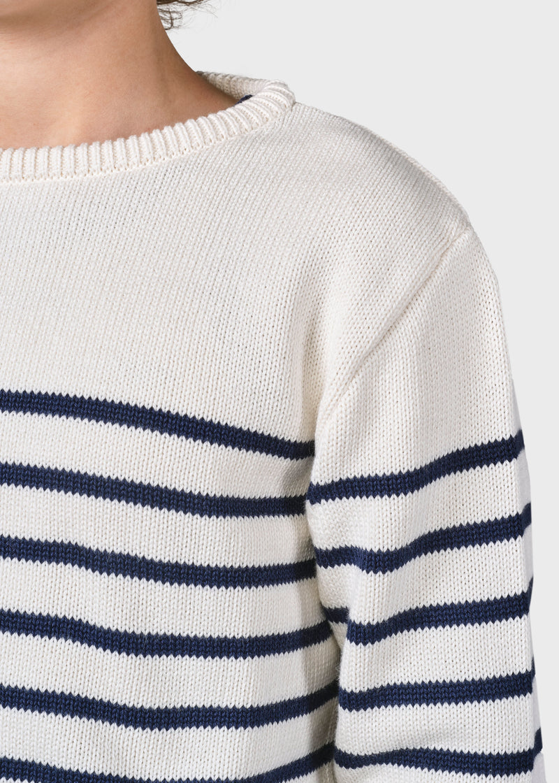 Klitmøller Collective ApS Kids stripe cotton knit Knitted sweaters Cream/navy