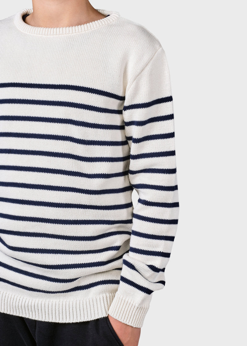 Klitmøller Collective ApS Kids stripe cotton knit Knitted sweaters Cream/navy