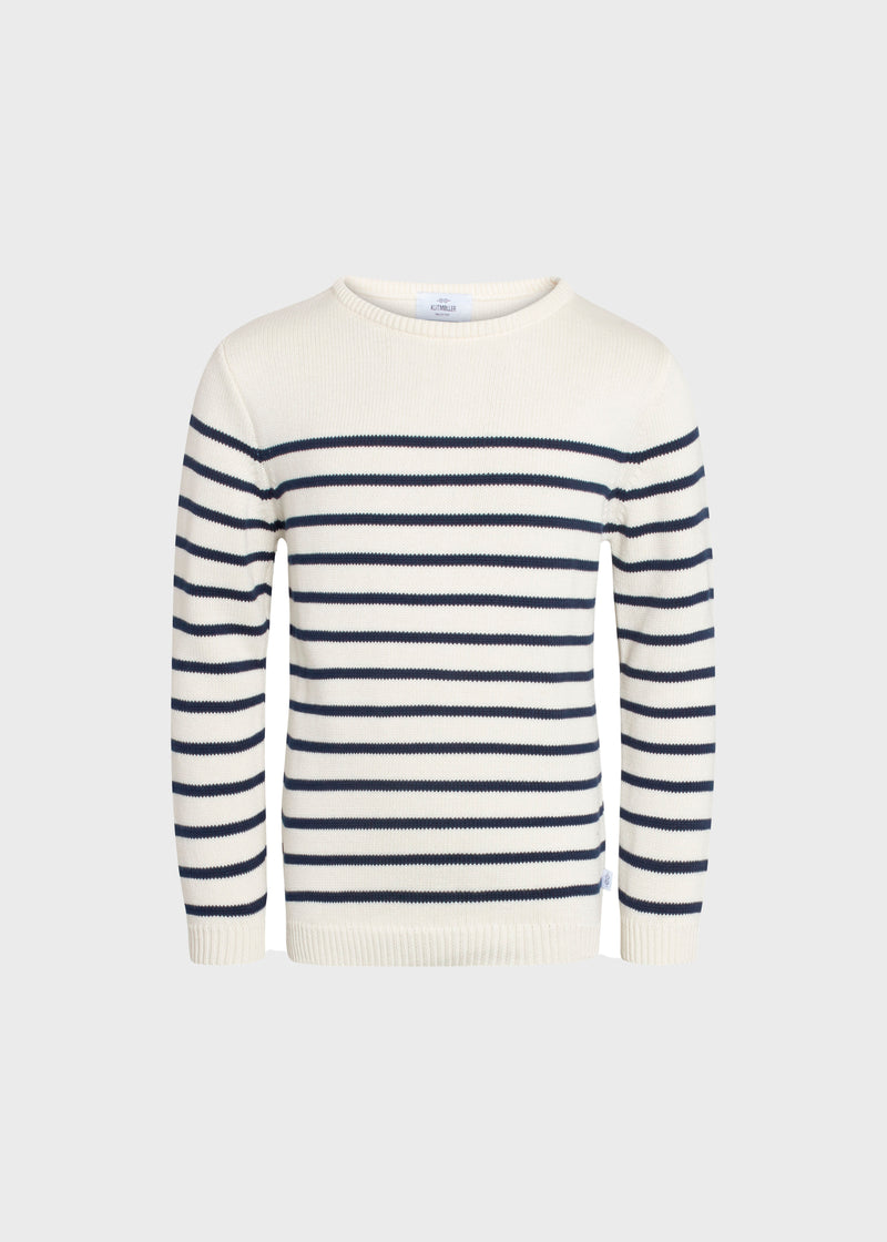 Klitmøller Collective ApS Kids stripe cotton knit Knitted sweaters Cream/navy