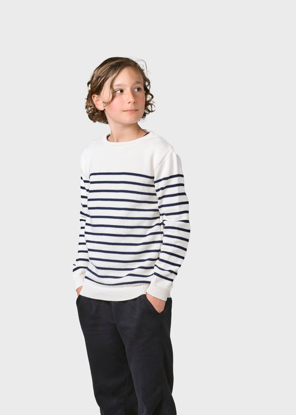 Klitmøller Collective ApS Kids stripe cotton knit Knitted sweaters Cream/navy