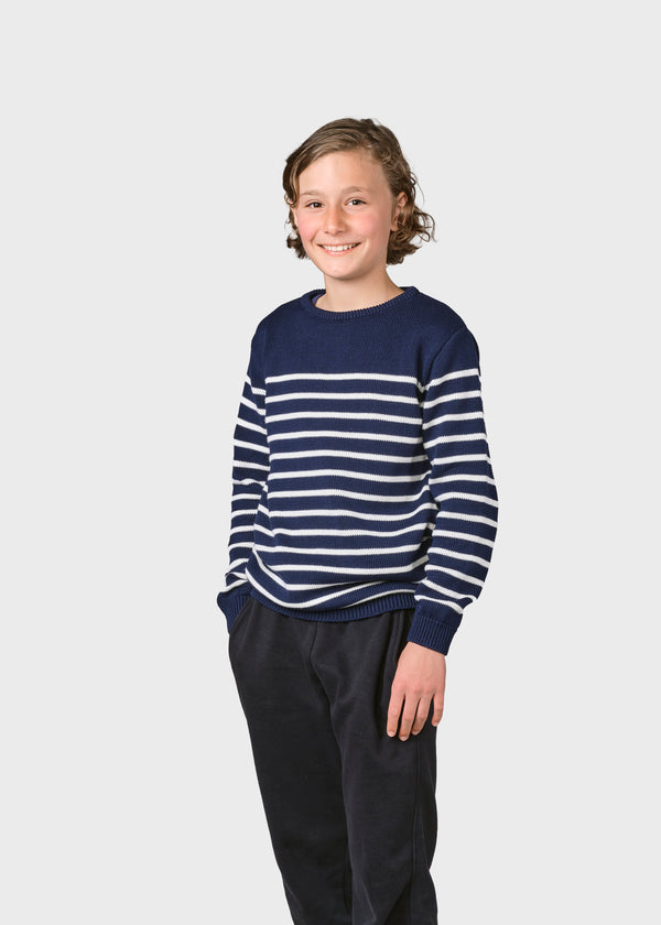 Klitmøller Collective ApS Kids stripe cotton knit Knitted sweaters Navy/cream