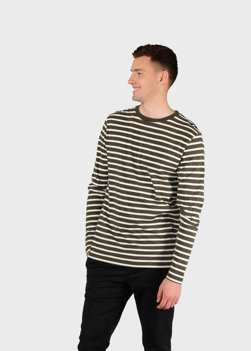 Klitmøller Collective ApS  Krister L/S tee T-Shirts Olive/cream