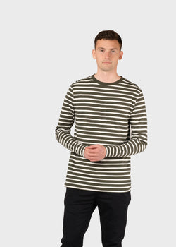 Klitmøller Collective ApS  Krister L/S tee T-Shirts Olive/cream