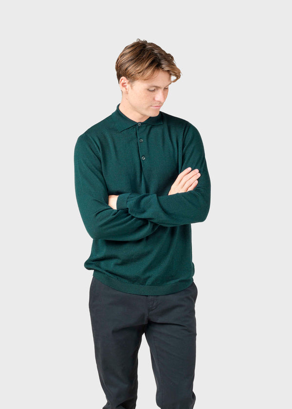 Klitmøller Collective ApS L/S Knit polo Knitted sweaters Olive