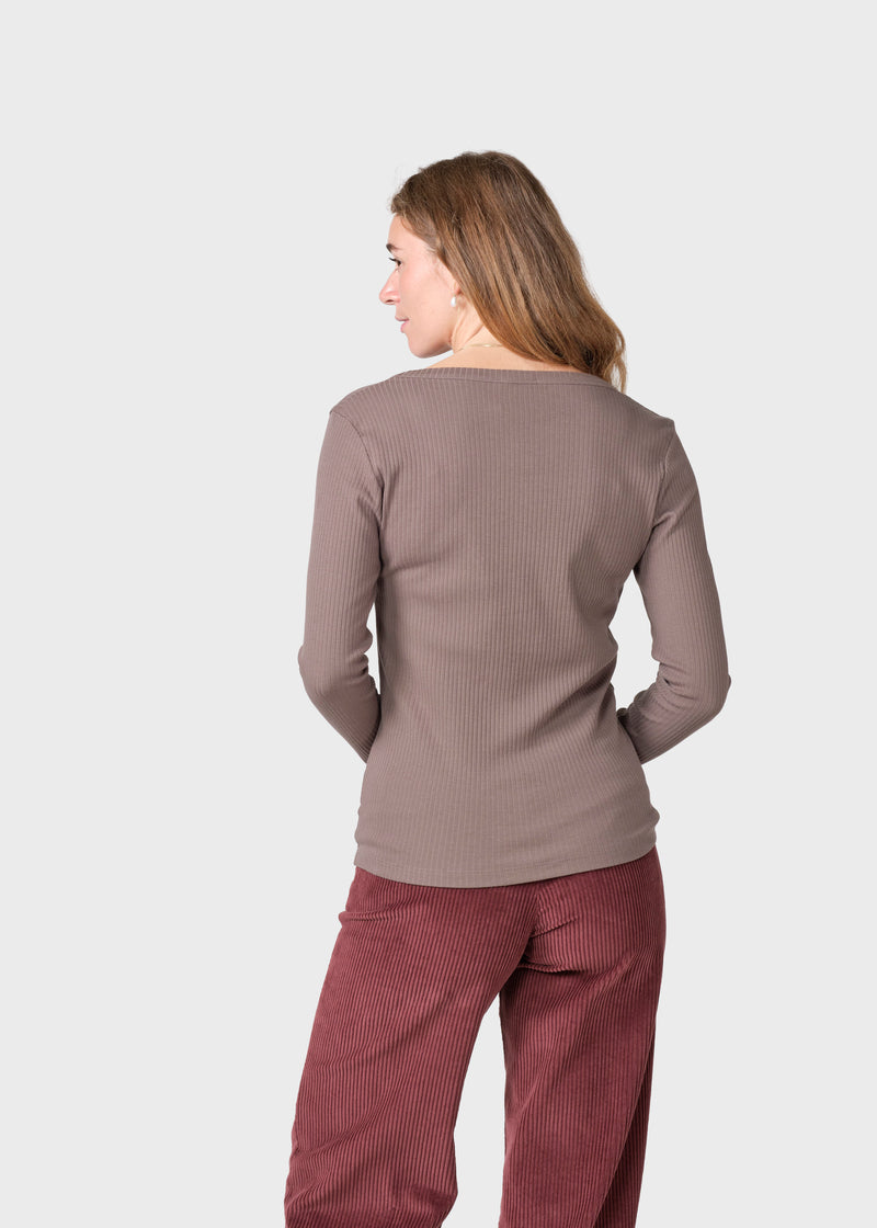 Klitmøller Collective ApS L/S rib tee T-Shirts Taupe