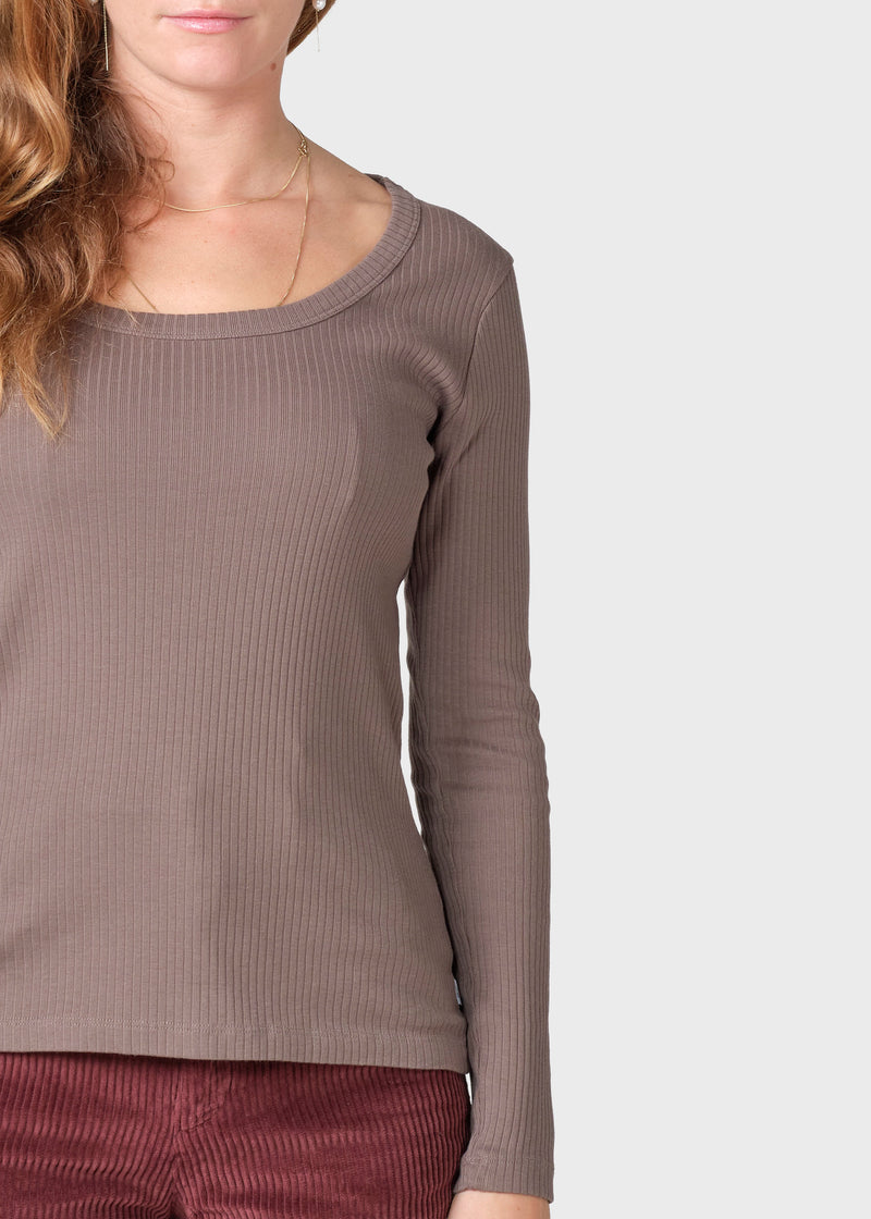 Klitmøller Collective ApS L/S rib tee T-Shirts Taupe