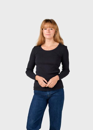 Klitmøller Collective ApS L/S rib tee OCS T-Shirts Black