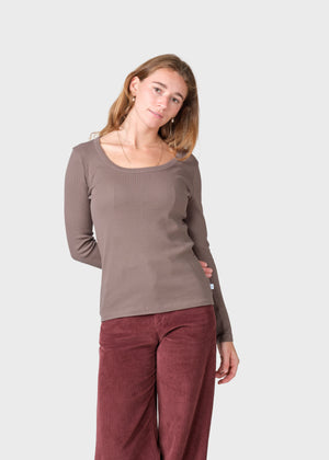 Klitmøller Collective ApS L/S rib tee OCS T-Shirts Taupe