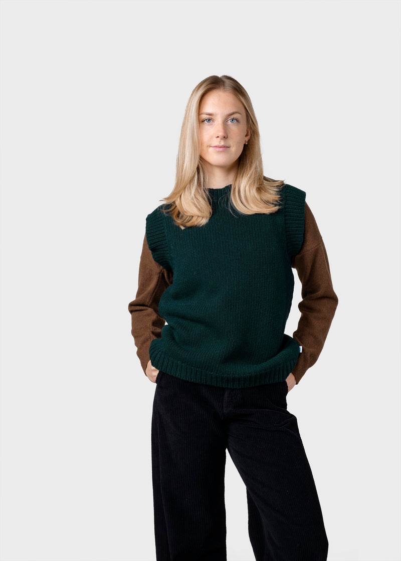 Klitmøller Collective ApS Leah knit vest Knitted sweaters Moss Green