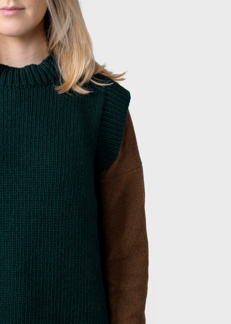 Klitmøller Collective ApS Leah knit vest Knitted sweaters Moss Green