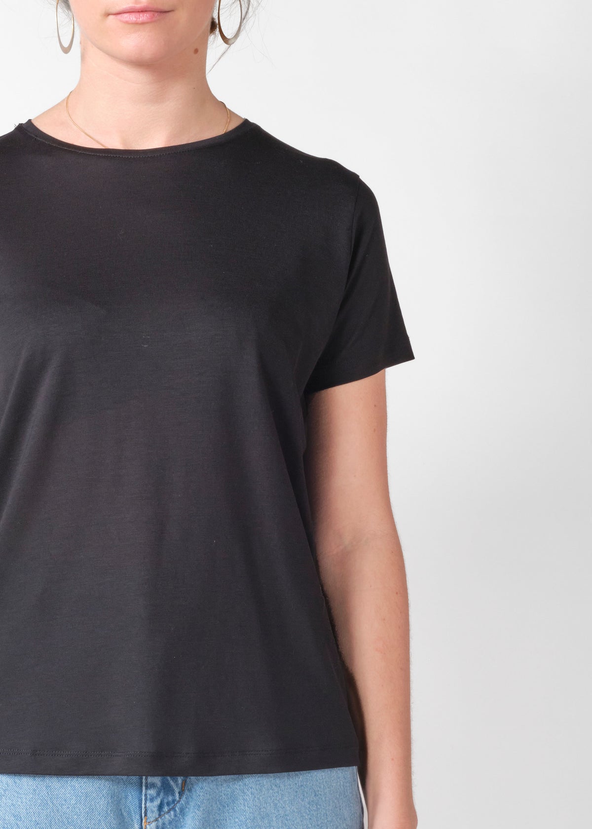 Klitmøller Collective ApS Linea lyocell tee T-Shirts Black