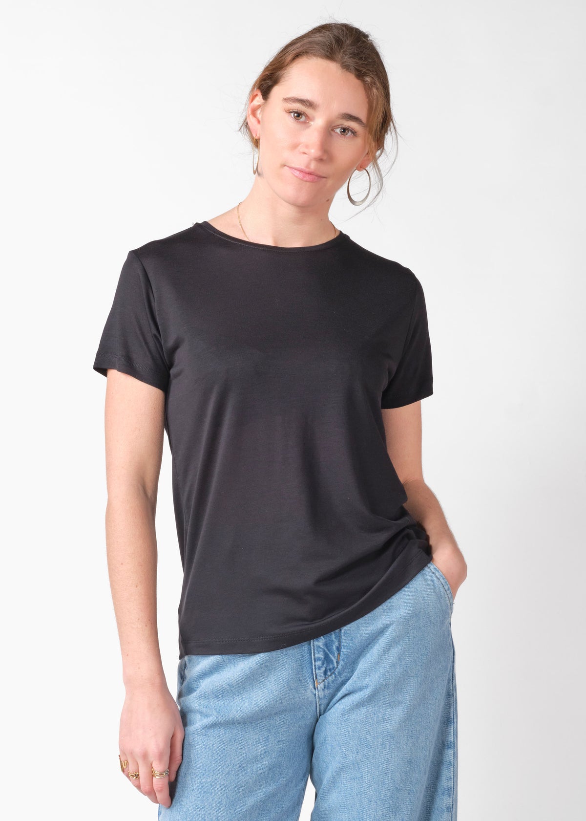 Klitmøller Collective ApS Linea lyocell tee T-Shirts Black