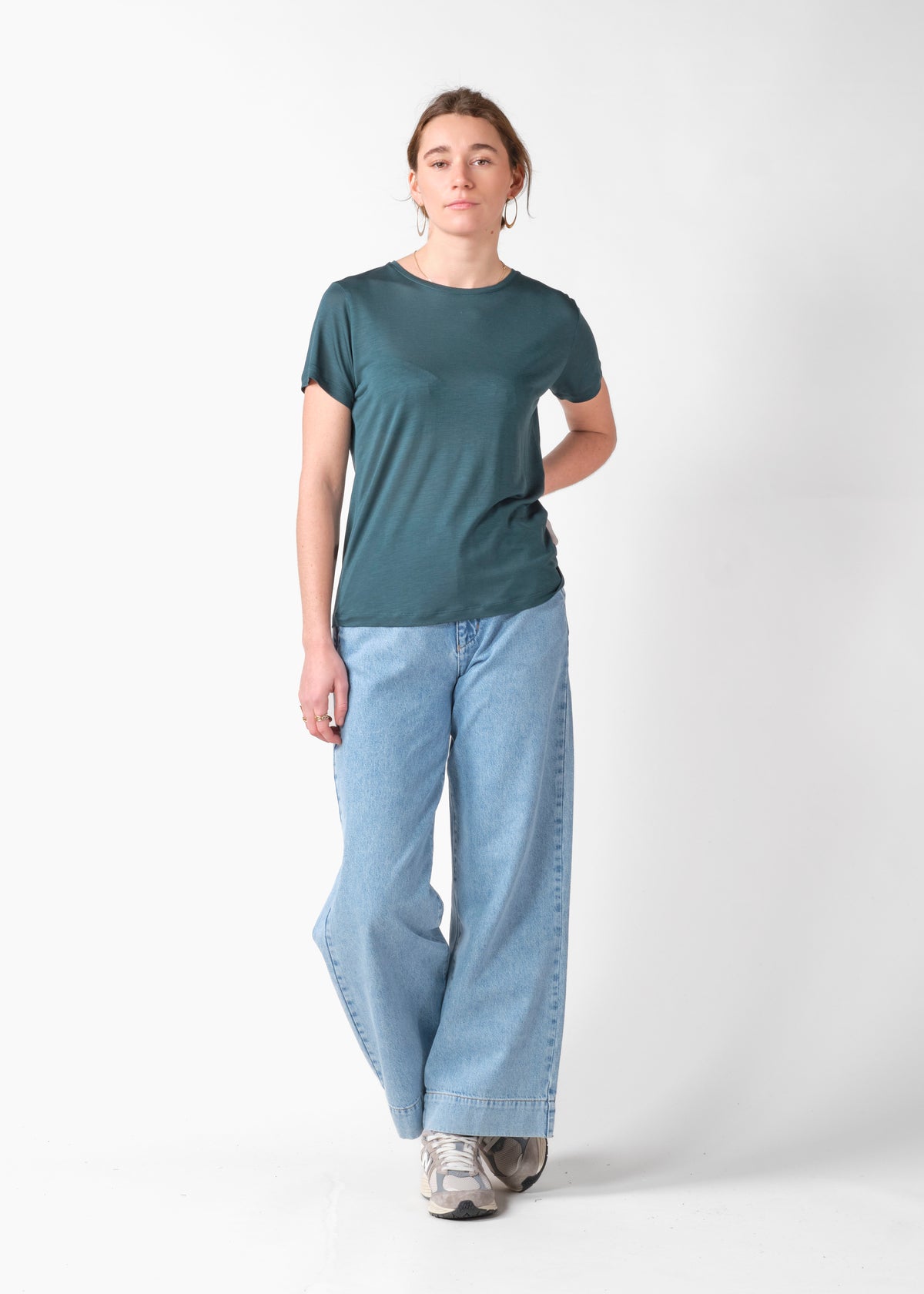 Klitmøller Collective ApS Linea lyocell tee T-Shirts Moss Green