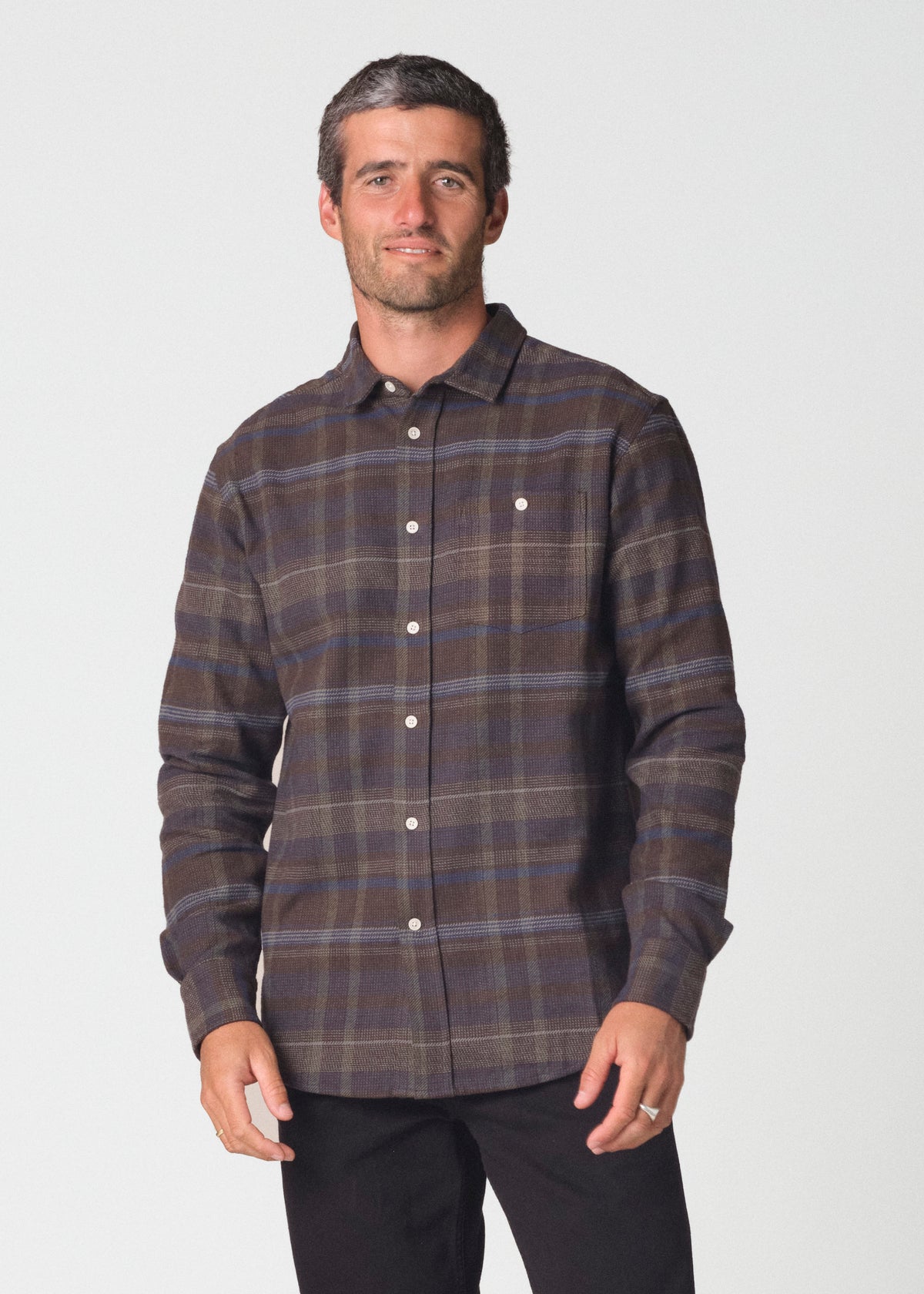 Klitmøller Collective ApS Luke shirt GOTS Shirts Navy/olive