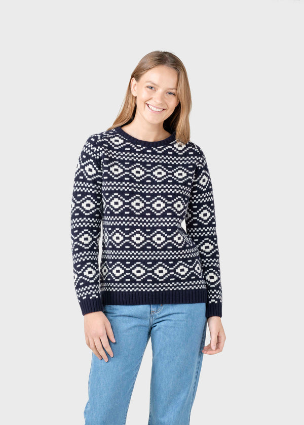 Klitmøller Collective ApS Marie knit  Knitted sweaters Navy/cream