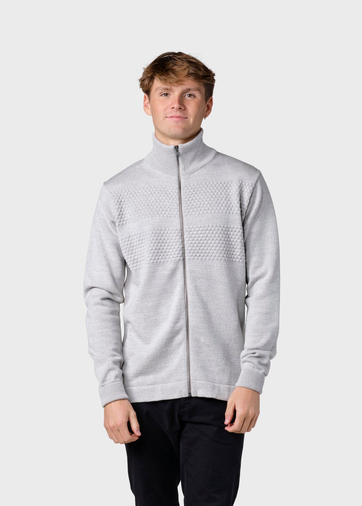 Klitmøller Collective ApS Marinus knit cardigan Knitted sweaters Pastel grey