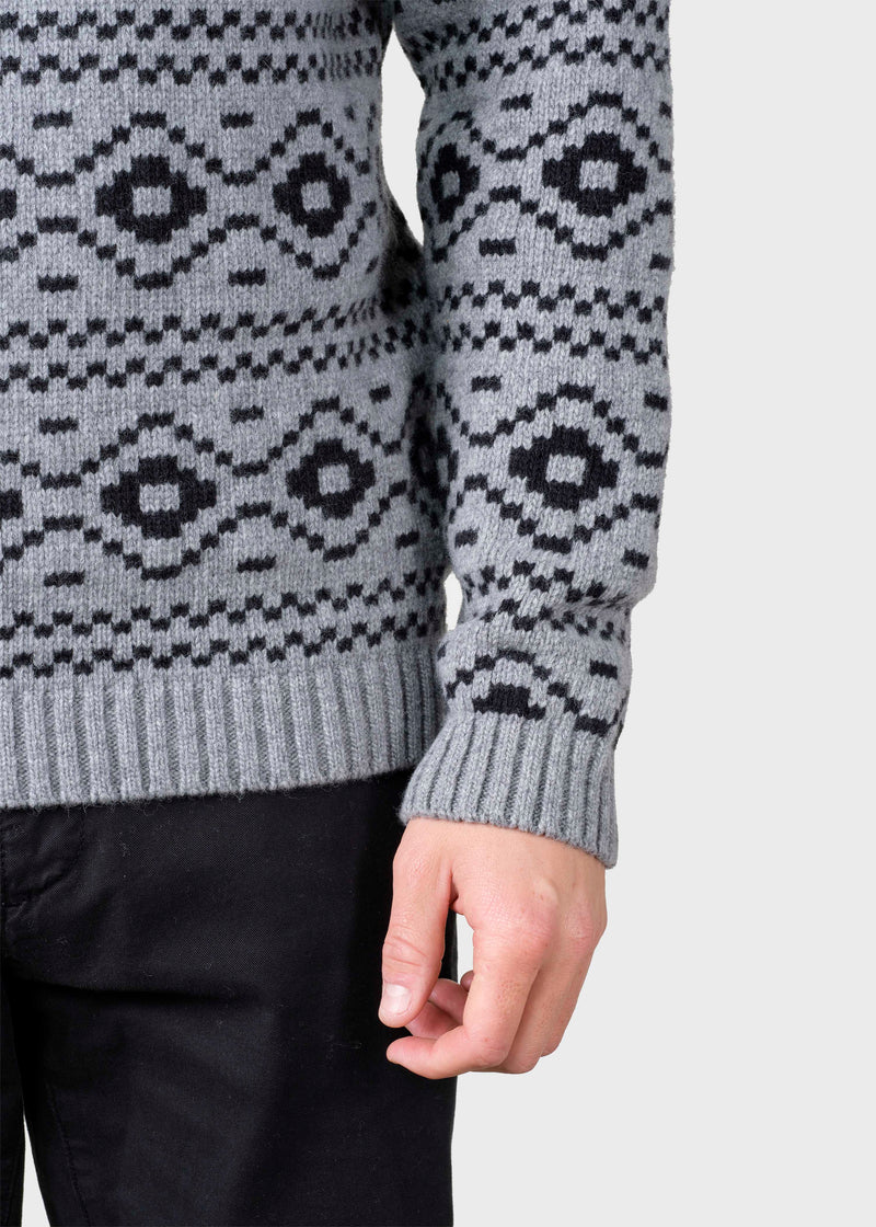 Klitmøller Collective ApS Marlon knit  Knitted sweaters Light grey/black