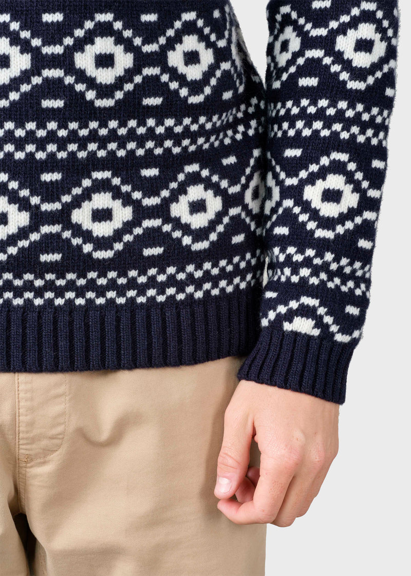 Klitmøller Collective ApS Marlon knit  Knitted sweaters Navy/cream