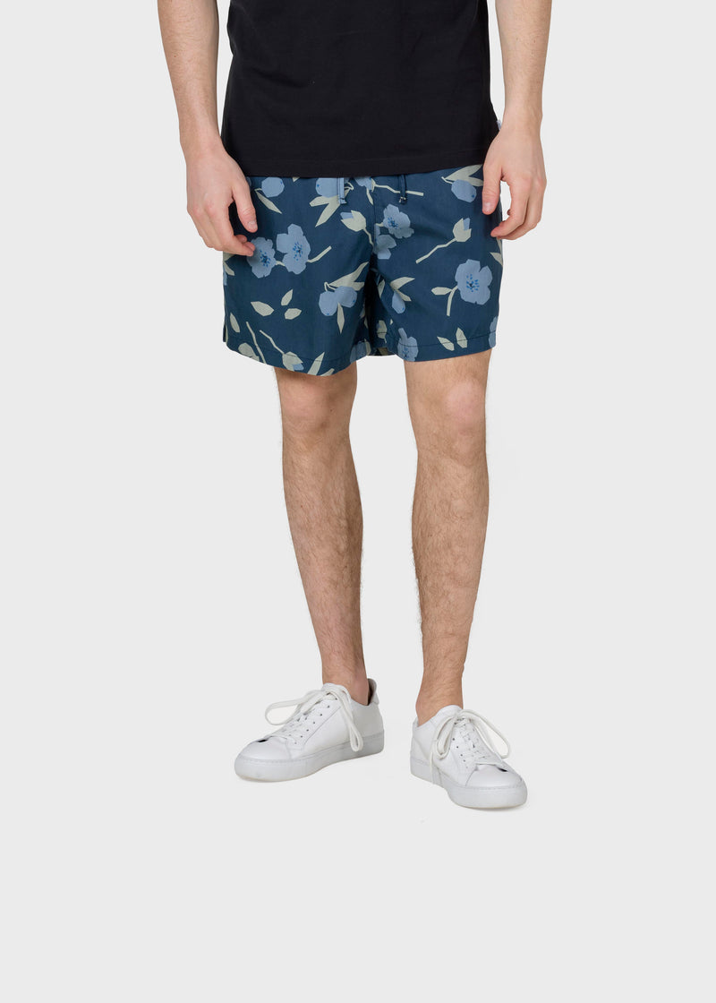 Klitmøller Collective ApS Mason shorts  Walkshorts Navy bottom/sky blue/moss green flowers