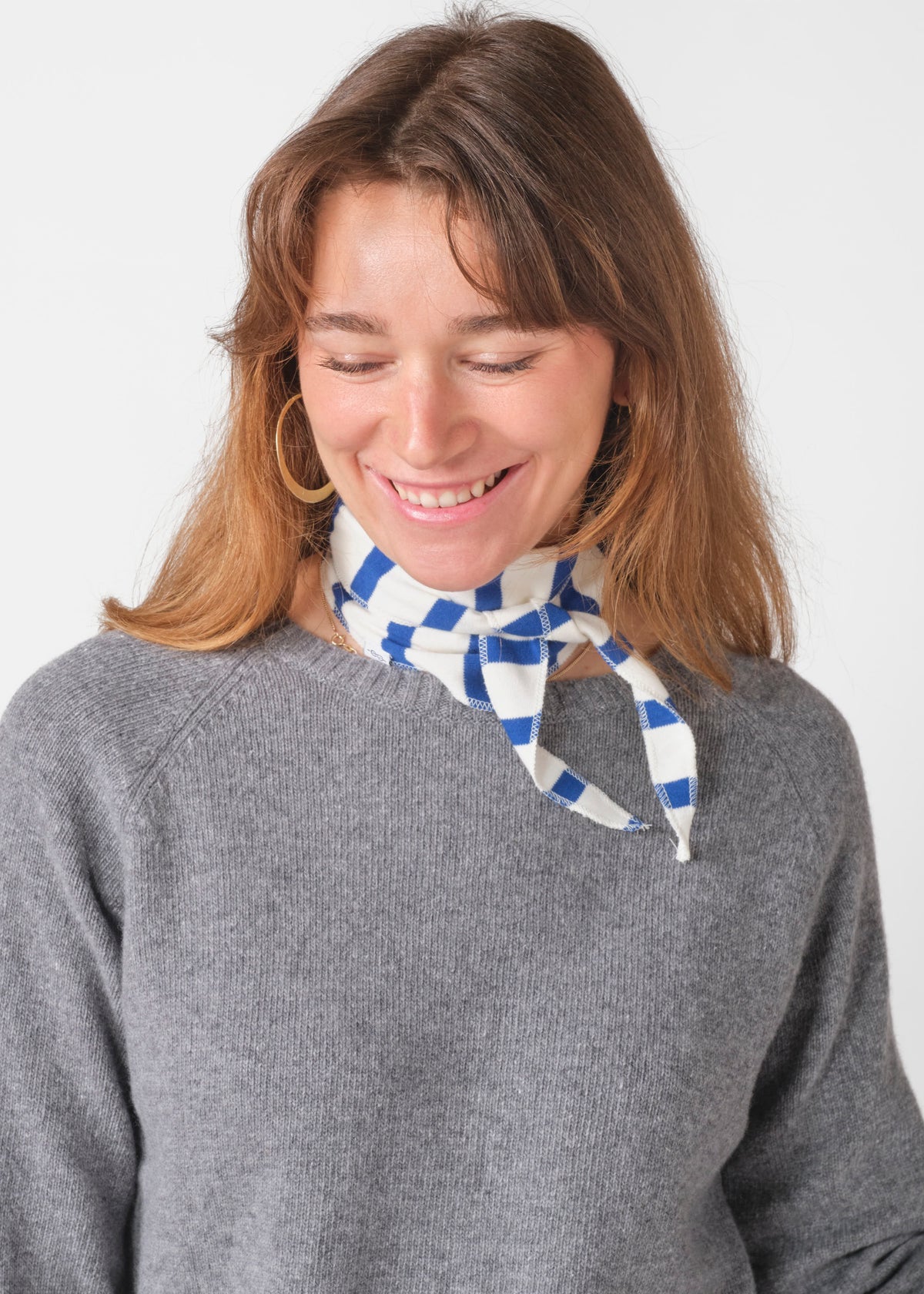 Klitmøller Collective ApS Mateo small scarf Scarfs Cream/surf blue