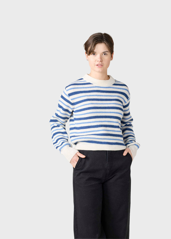 Klitmøller Collective ApS Melli knit  Knitted sweaters Ocean/cream/light blue