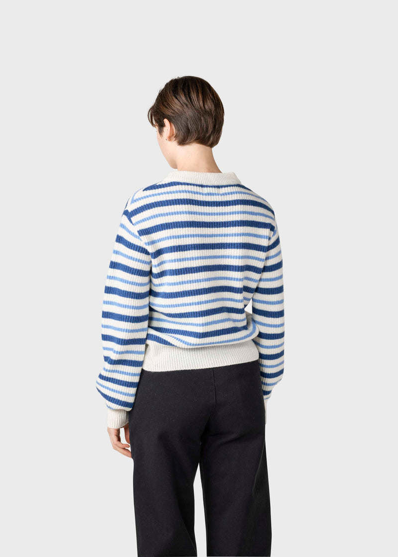 Klitmøller Collective ApS Melli knit  Knitted sweaters Ocean/cream/light blue