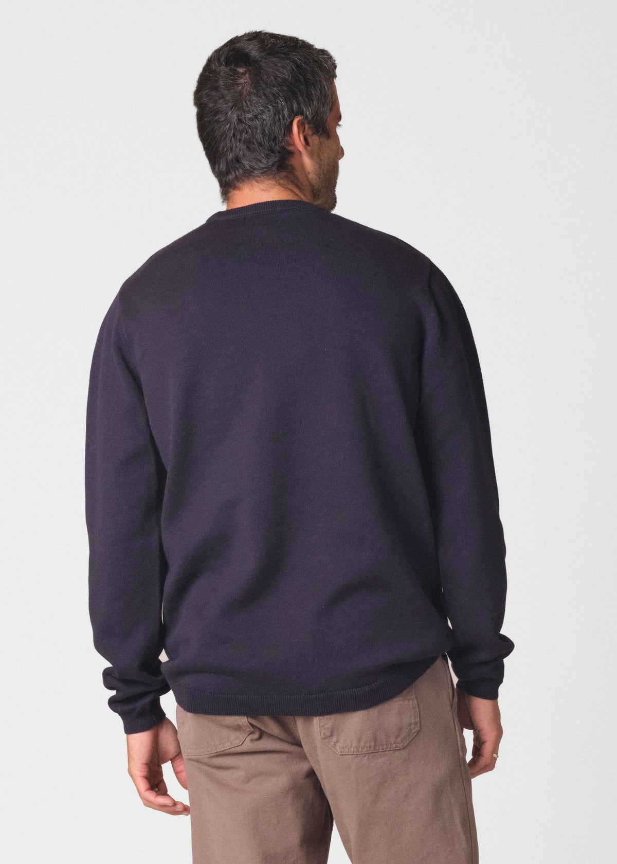 Klitmøller Collective ApS Mens basic cotton knit Knitted sweaters Navy