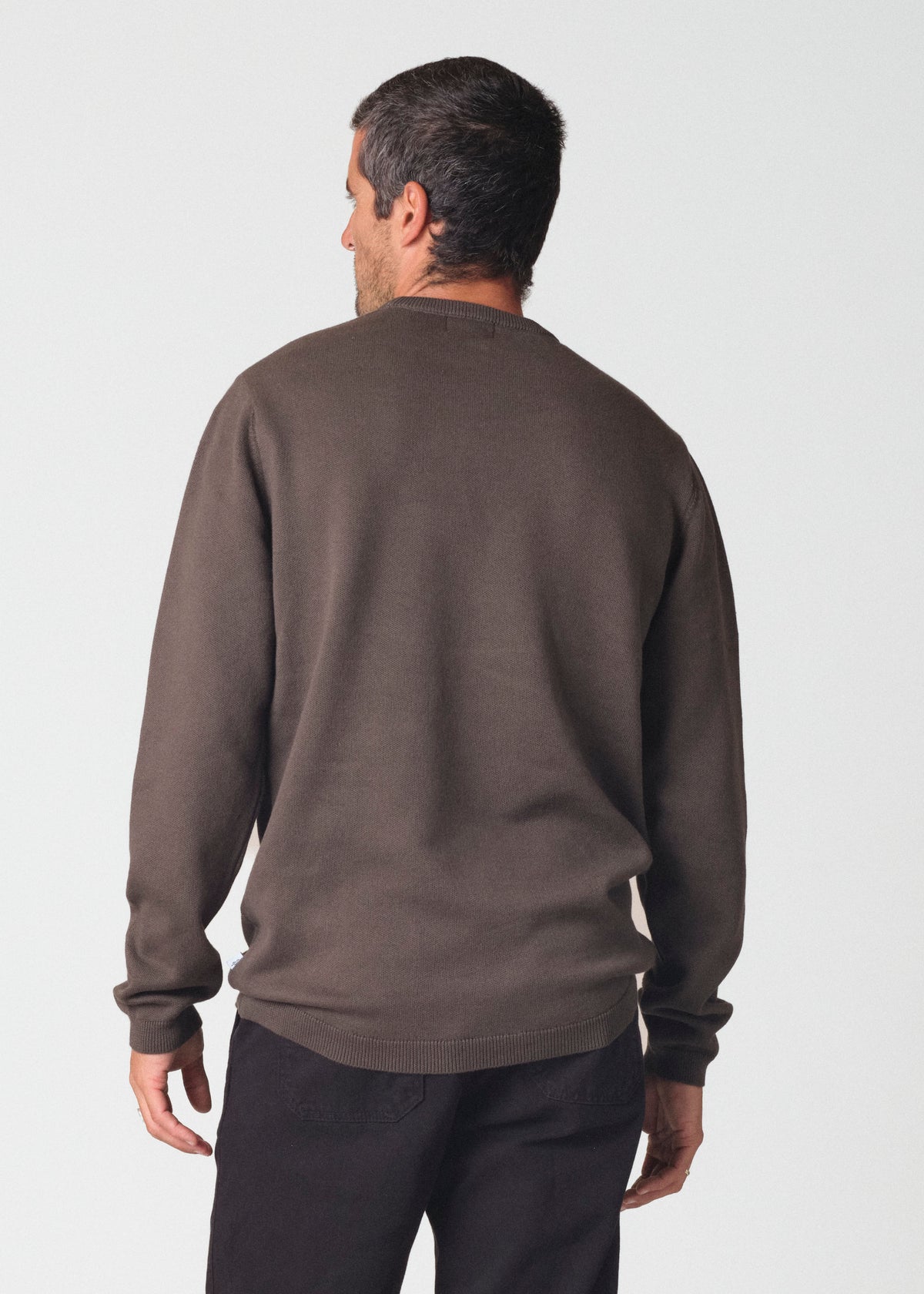 Klitmøller Collective ApS Mens basic cotton knit Knitted sweaters Olive