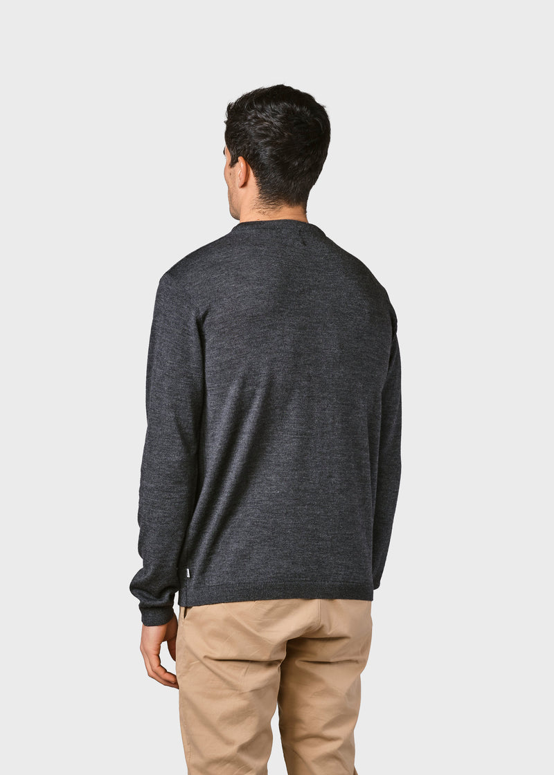 Klitmøller Collective ApS Mens basic merino knit Knitted sweaters Anthracite