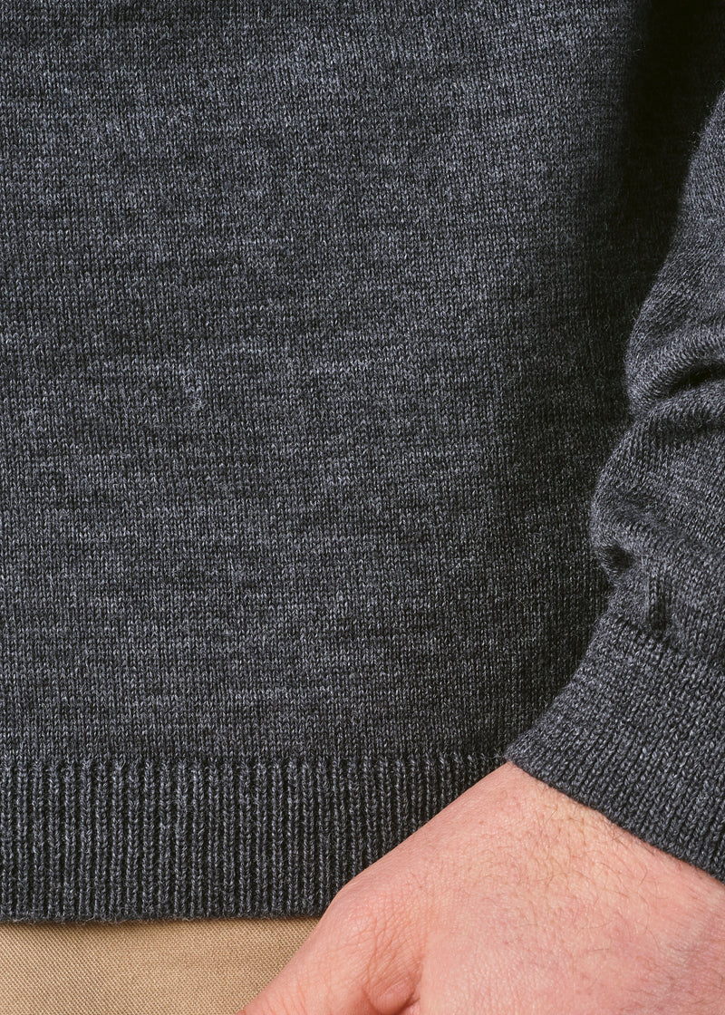 Klitmøller Collective ApS Mens basic merino knit Knitted sweaters Anthracite