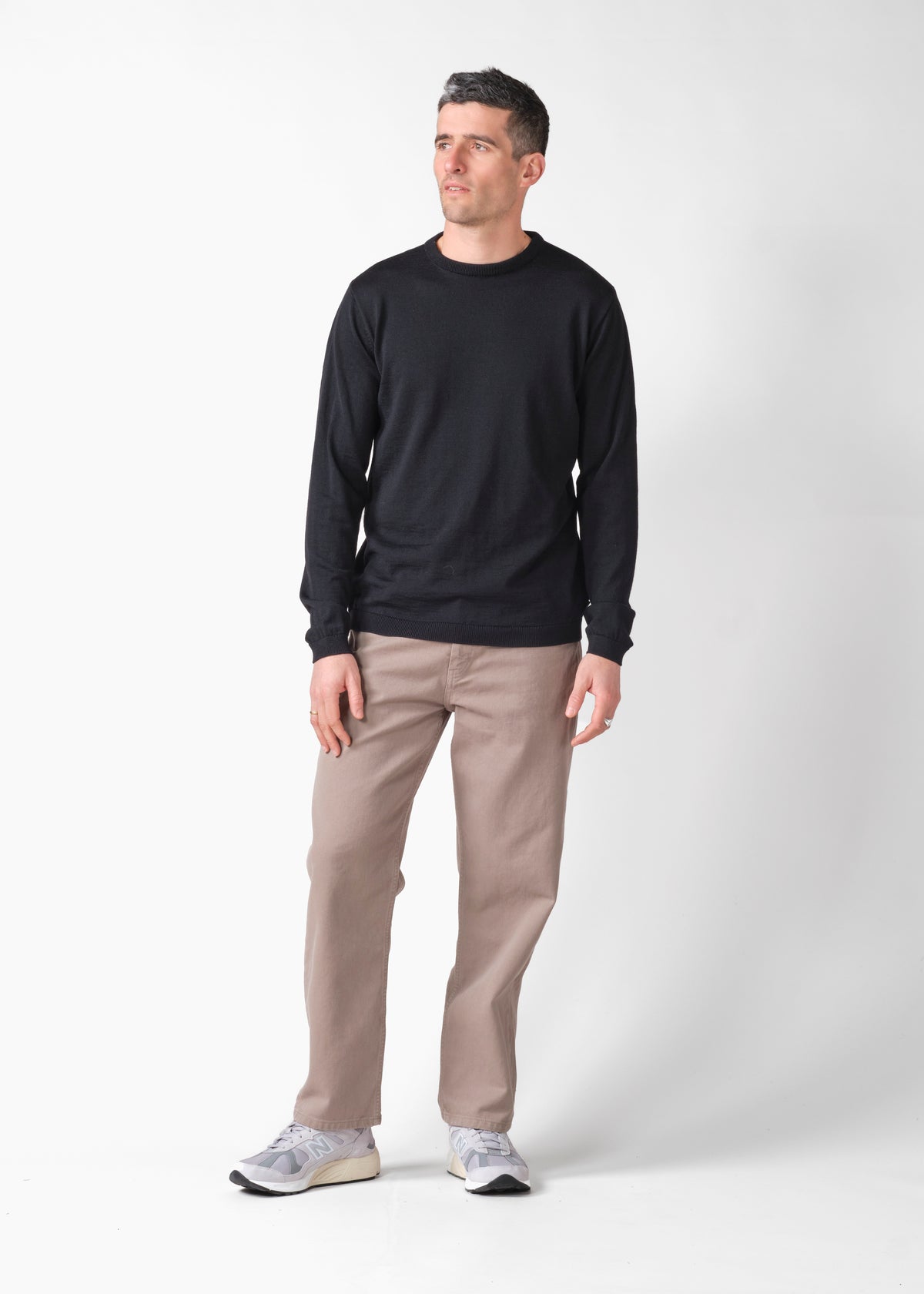 Klitmøller Collective ApS Mens basic merino knit Knitted sweaters Black